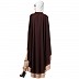 Embroidery Irani Kaftan with contrast border-Brown-Skin